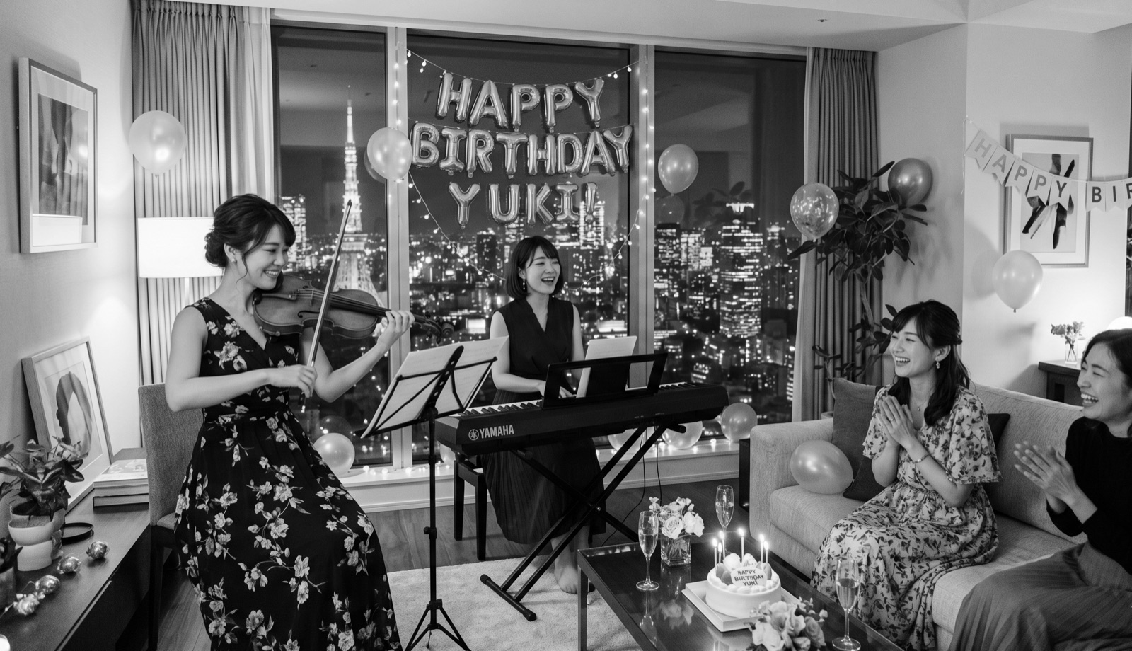 バイオリンとピアノによる生演奏パフォーマンス